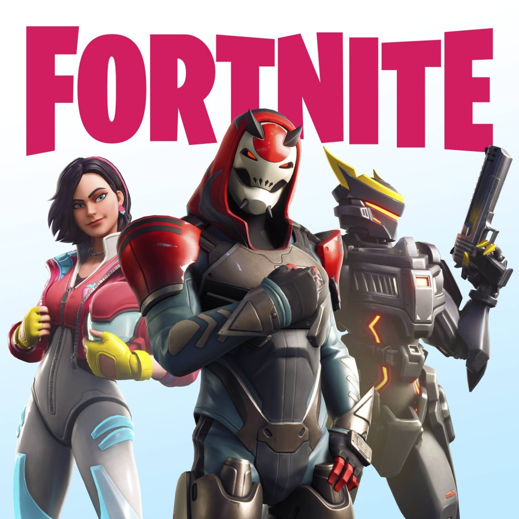Fortnite wallpaper with Selene The Ageless and robotic fighter vibrant gaming desktop art