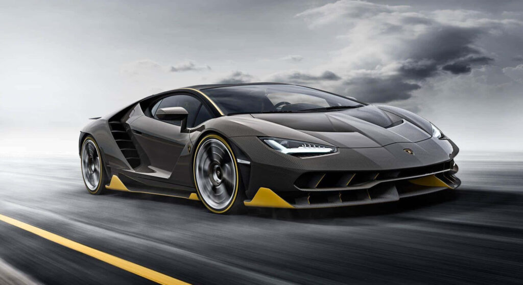 High-speed sports car in motion from Forza Motorsport 7 with dynamic background Wallpaper