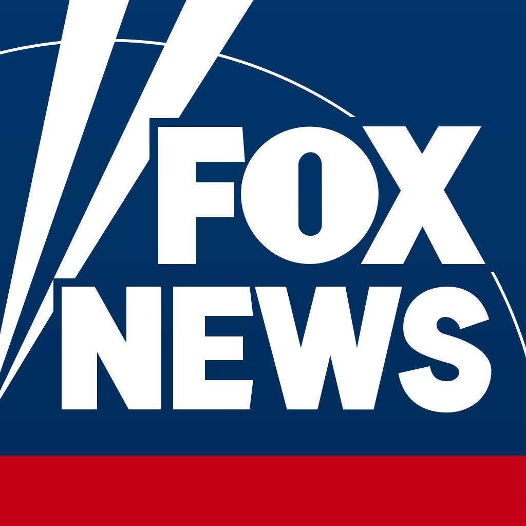 Fox News Channel logo wallpaper with bold white text blue background red accent bar vector design