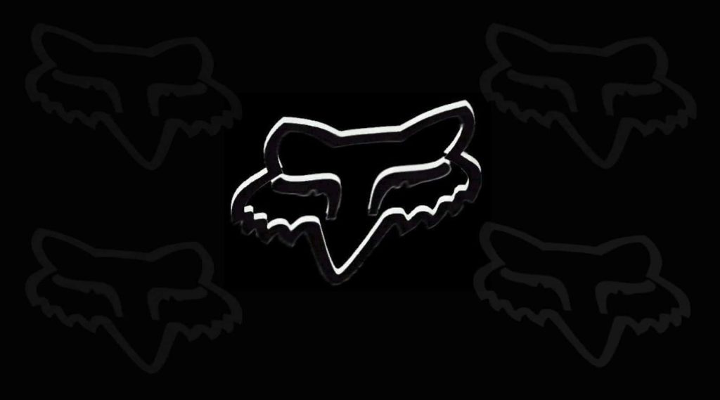 Fox Racing head logo wallpaper black background with subtle shadow logos motocross fans design
