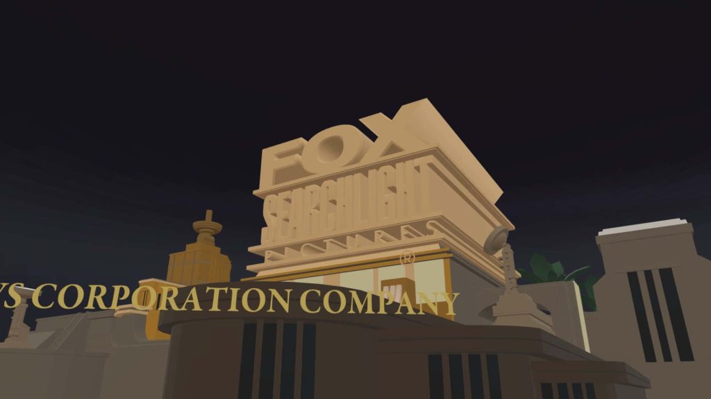 3D Fox Searchlight Pictures logo golden letters dark background cinematic studio wallpaper