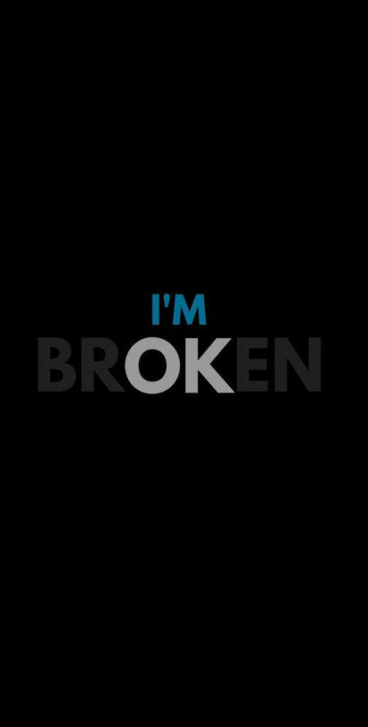 Emotionally Shattered: A Broken Heart on iPhone Screen Wallpaper