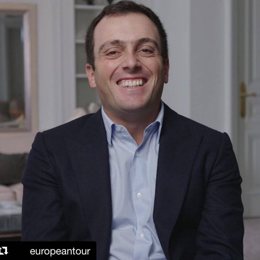 Portrait of professional golfer Francesco Molinari smiling in navy blazer perfect desktop wallpaper