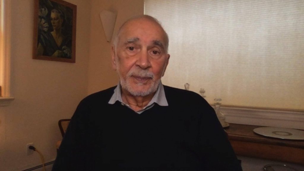 Frank Langella in casual black sweater warm cozy home setting candid interview wallpaper