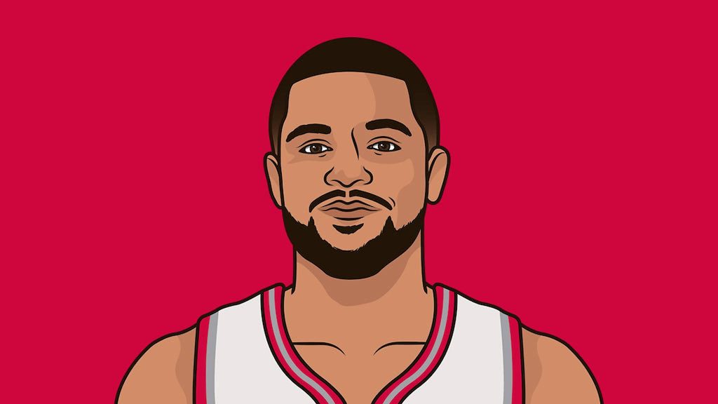 Minimalist vector portrait of NBA star Fred VanVleet in white jersey on vibrant red background wallpaper