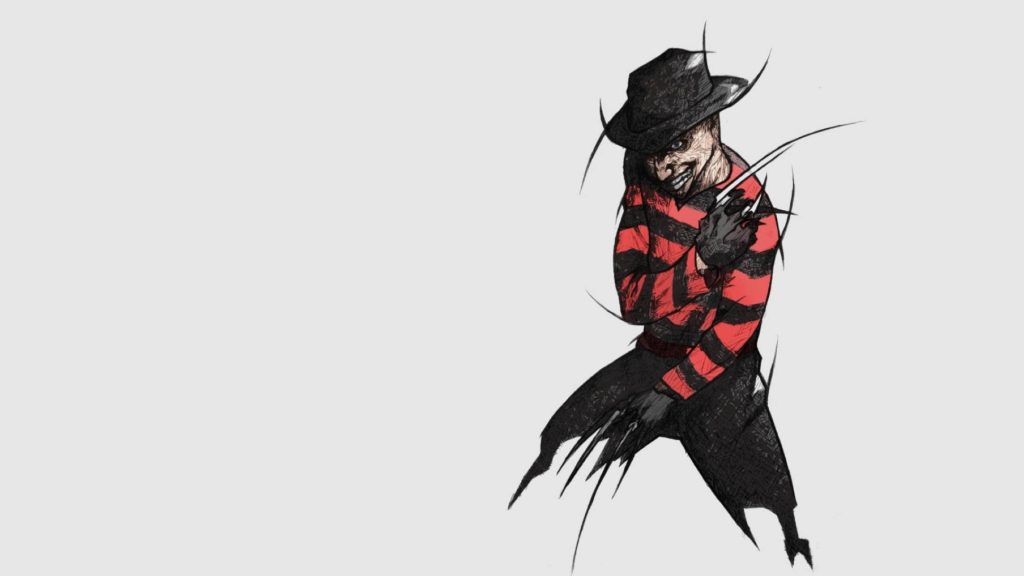 Freddy Krueger sketch wallpaper dark horror art iconic slasher with clawed glove and fedora