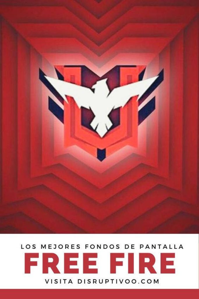 Free Fire Heroic rank wallpaper with iconic eagle emblem on intense geometric red background