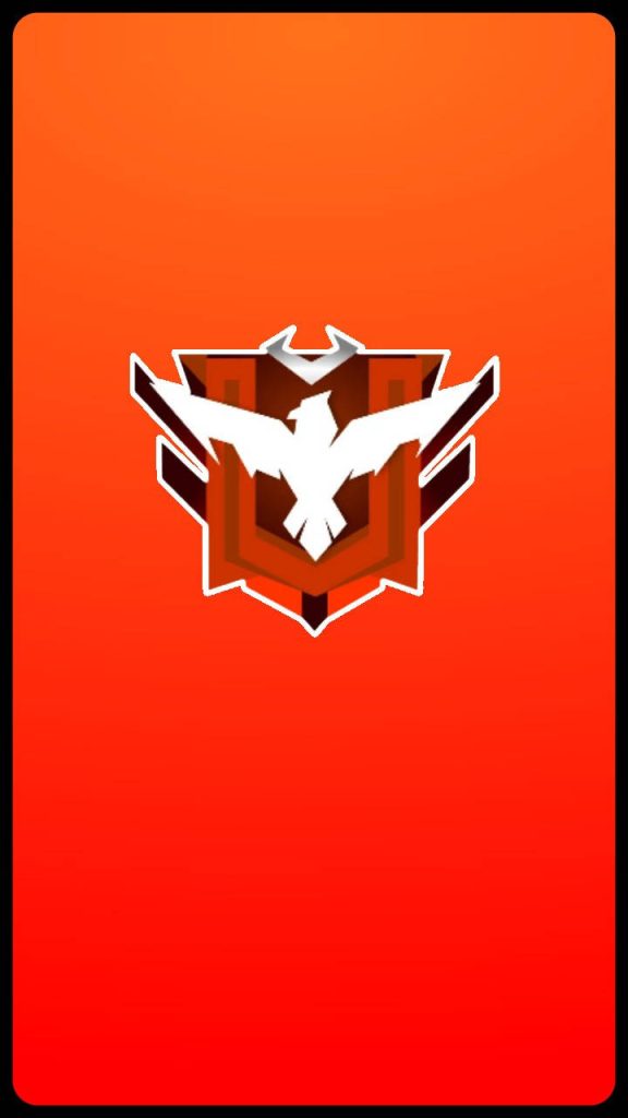 Free Fire Heroic rank wallpaper white eagle icon orange-red gradient minimalist vector design