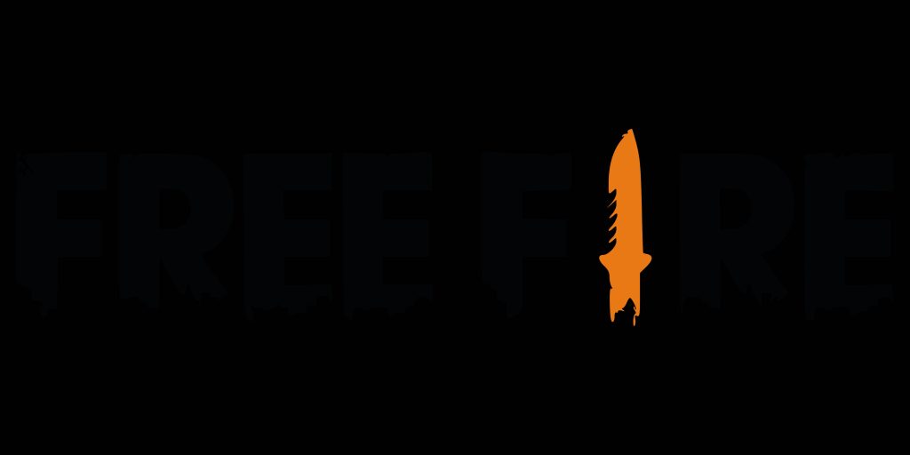 Free Fire logo wallpaper with vibrant orange combat knife replacing the I in sleek design