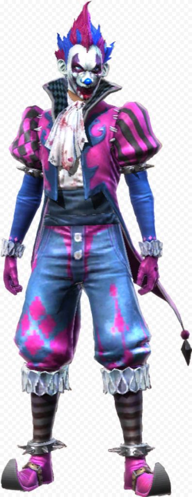 Free Fire Night Clown Joker bundle 3D render vibrant blue pink spiked jester gaming wallpaper