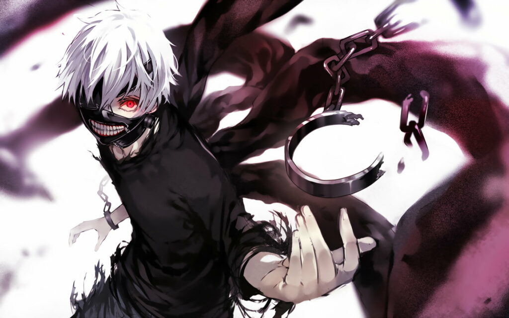 Breaking Free: Kaneki Ken's Triumph Over his Handcuffs - An HD Wallpaper Celebrating Tokyo Ghoul's Protagonist and Characters!