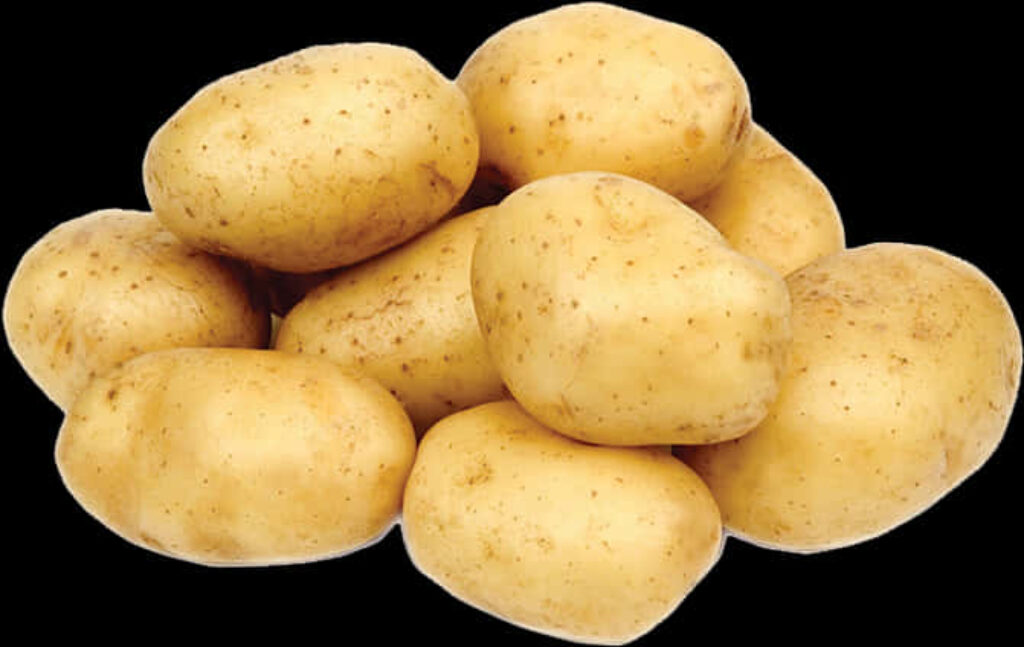 Fresh Potatoes Wallpaper: Natural Texture on Solid Black Background