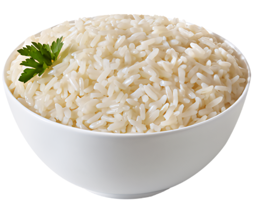 “Bowl of Garnished White Rice - Clean Wallpaper Background Image”