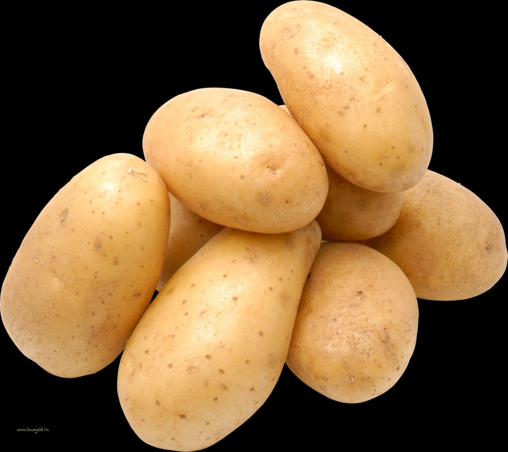 Golden-Brown Potato Cluster Wallpaper on Black Background