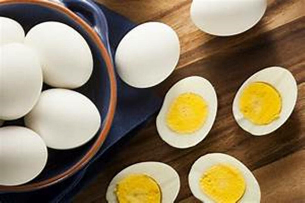 Fresh Hard-Boiled Eggs Wallpaper: Rustic Culinary Charm