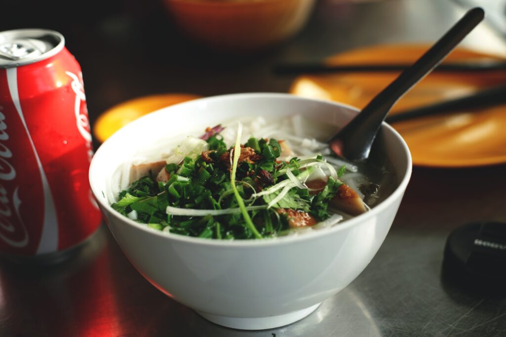 Fresh Vegetable Soup & Coca-Cola: A Flavorful Wallpaper Background