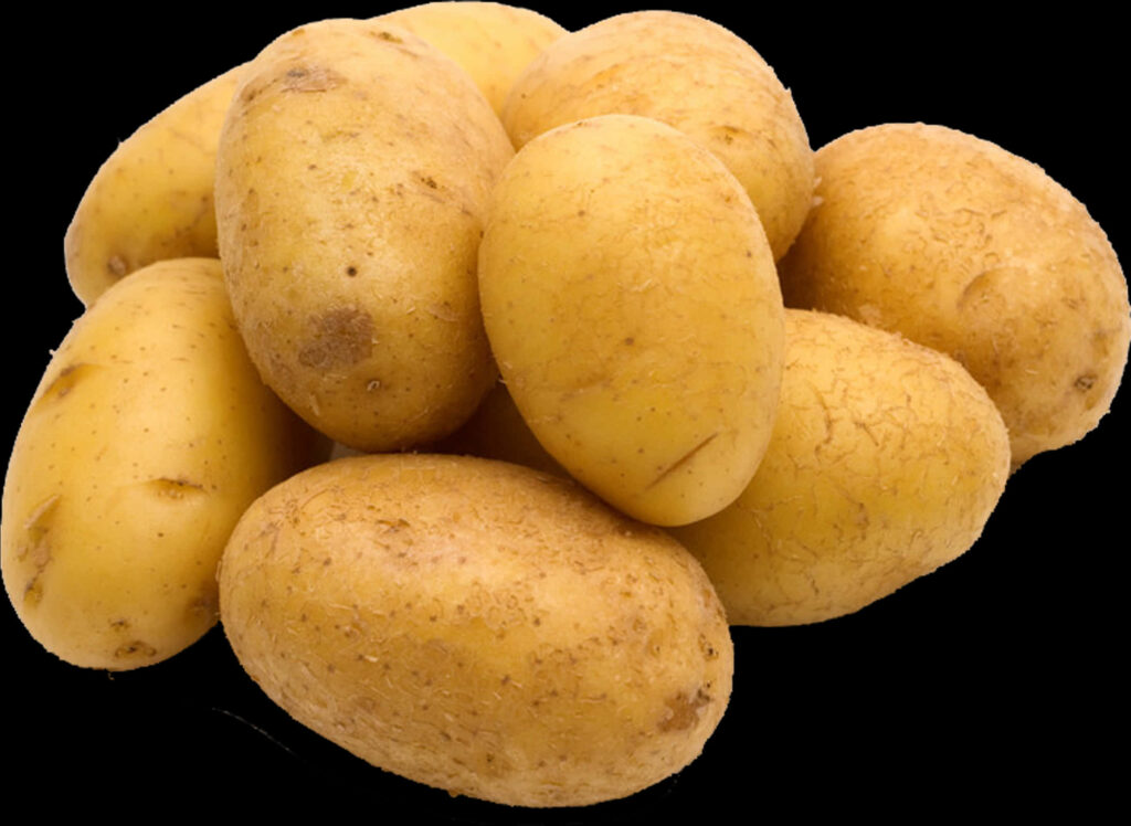 Fresh Yellow Potatoes Wallpaper: Smooth Texture on Black Background