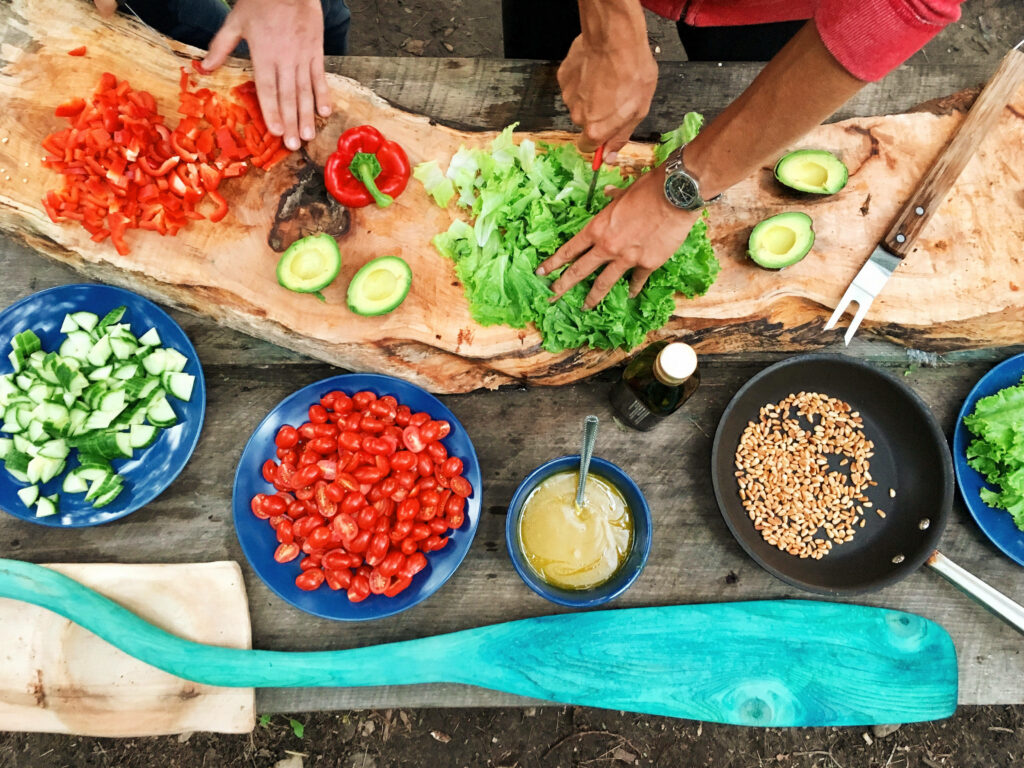 Nature's Culinary Canvas: A Fresh and Wholesome Outdoor Cooking Experience Wallpaper
