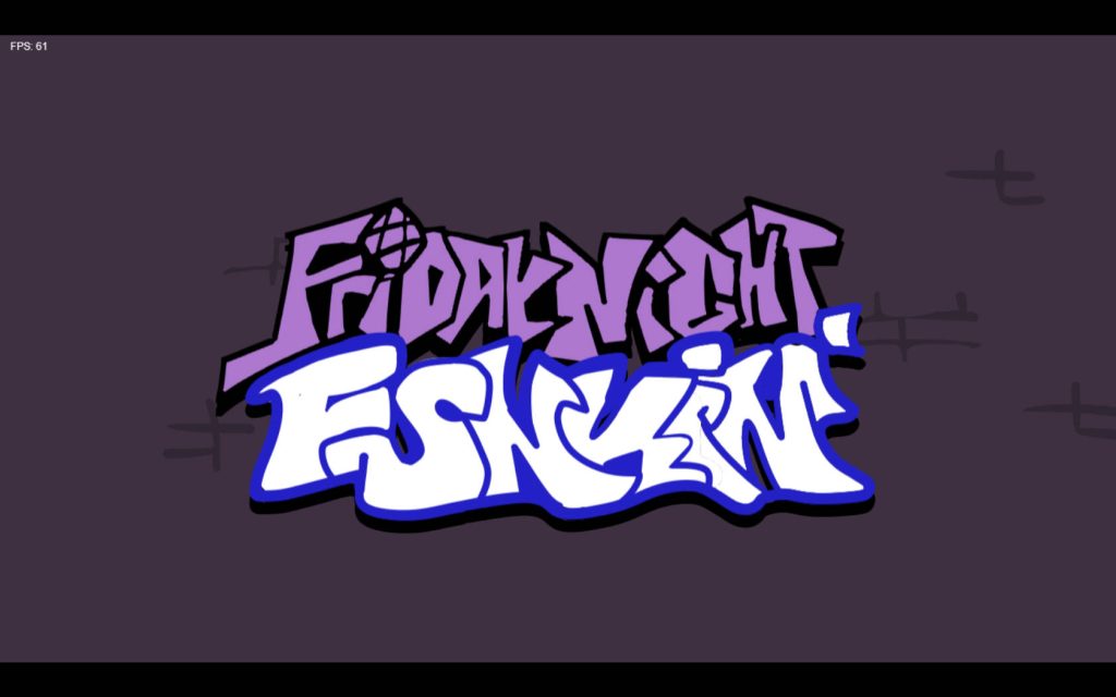 Friday Night Funkin logo graffiti style white purple on dark purple minimalist wallpaper background