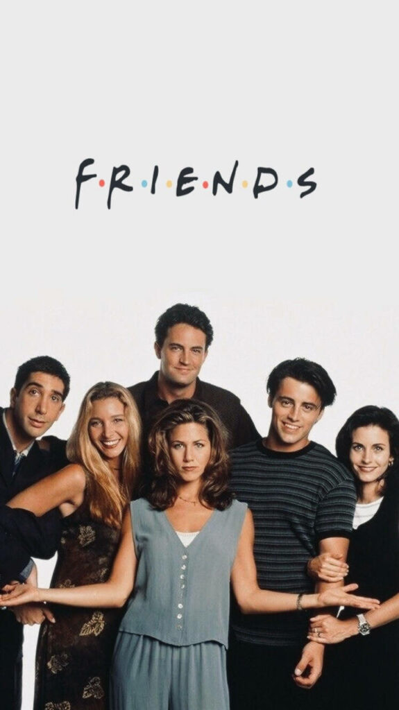 Vintage Friends Cast: Rachel in Gray & Coordinated Black Outfits - Stylish Friends Phone Wallpaper