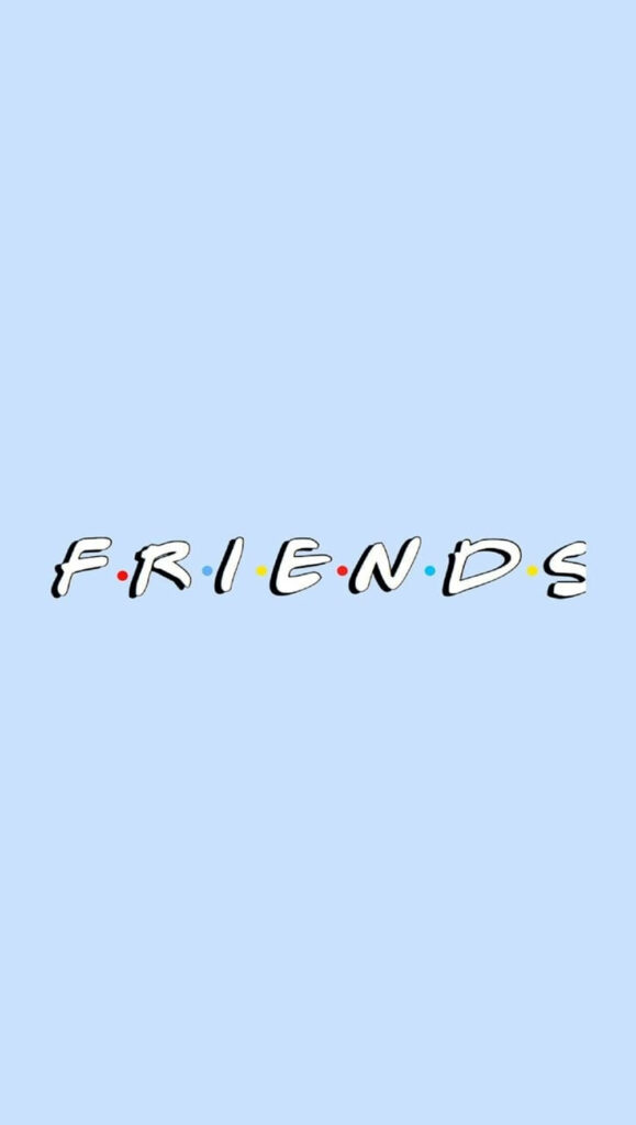 Friends TV Show Wallpaper: Iconic Logo on Light Blue Background