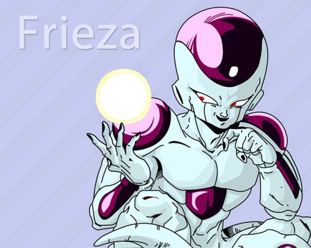 Frieza Final Form Dragon Ball anime wallpaper glowing energy sphere purple white design