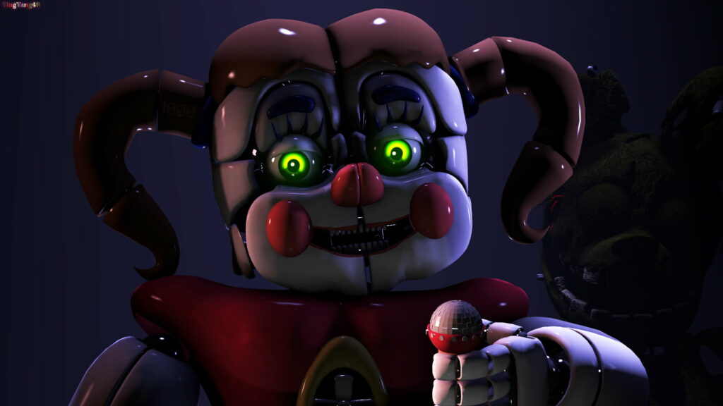 Sinister Sisters: A Hauntingly Dark Wallpaper from Five Nights at Freddy's Sister Location
