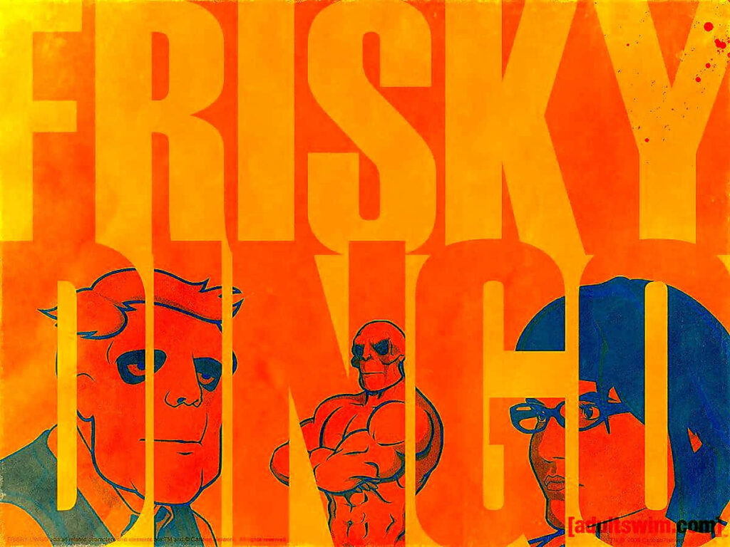 Frisky Dingo Retro Cartoon Wallpaper: Vibrant Art & Bold Design