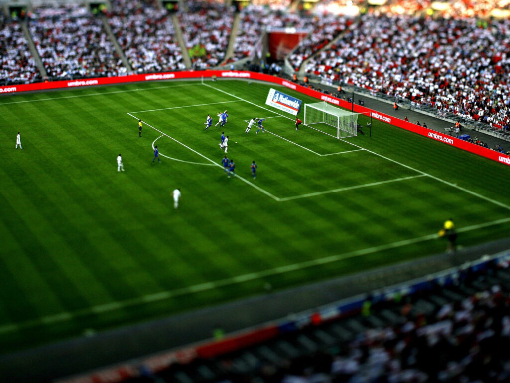 Captivating Aerial Snapshot of Wembley Stadium's Thrilling Soccer Atmosphere Wallpaper