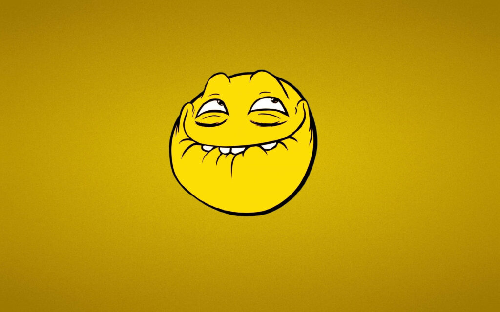 From Troll to Delight: The Transformation of a Giggling Yellow Emoji Wallpaper