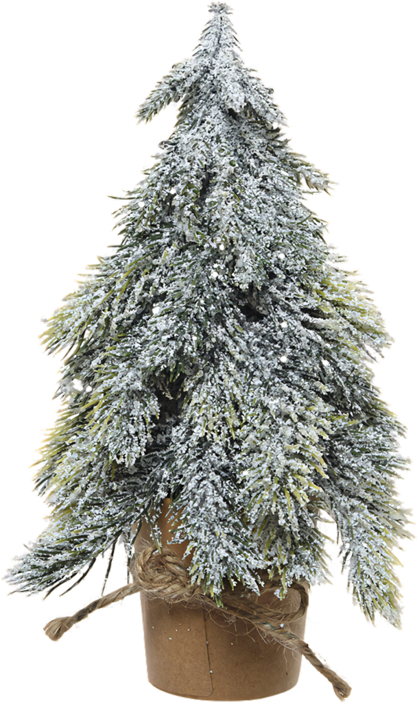 Frosted Christmas Tree Wallpaper: Snowy Rustic Decor Background