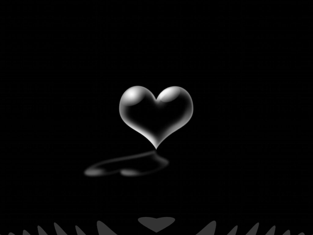 Frosty Heart and Abstract Black Romance: A Captivating Desktop Background Wallpaper