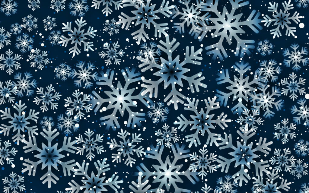Snowflakes in Blue Bliss: A Mesmerizing Winter Wonderland Wallpaper