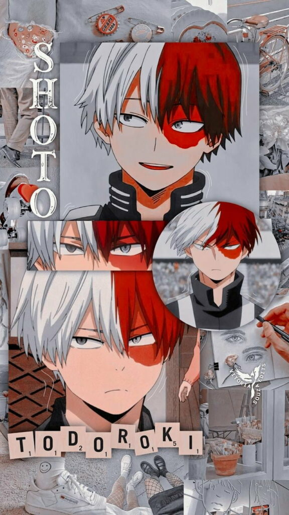 Aesthetic Blend: Todoroki Shoto's Fiery Yet Cool HD Phone Wallpaper