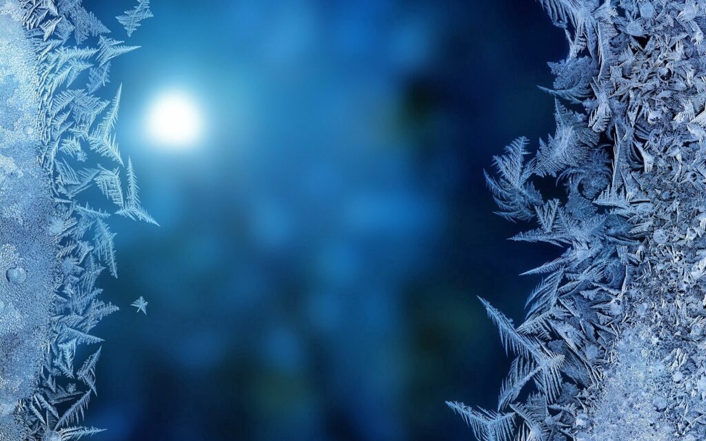 Frosty Ice Crystal Wallpaper 1920x1200 with Ethereal Blue Background