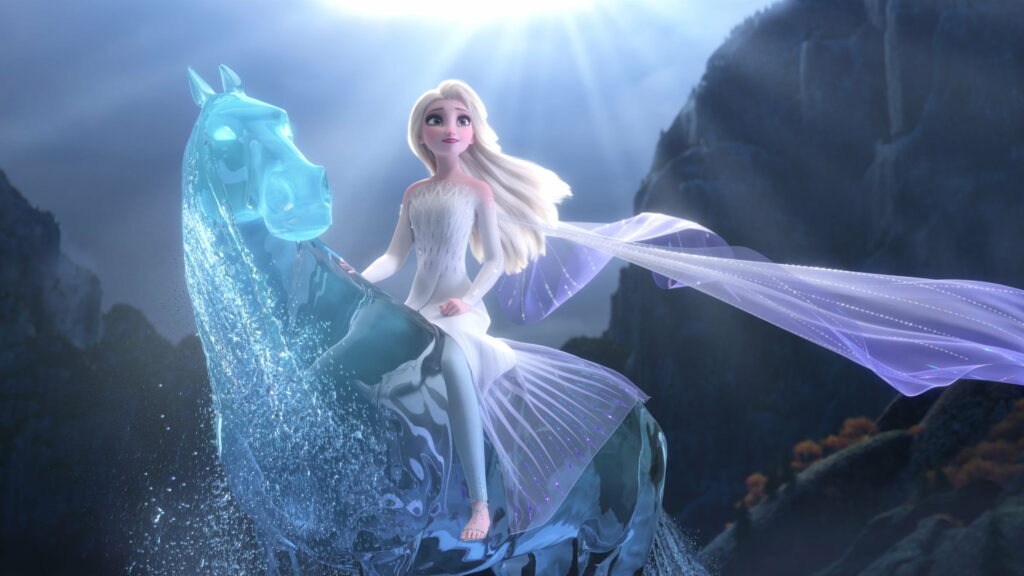 Frozen 2 Queen Galloping into Adventure: Majestic Elsa On Horse - 4k Wallpaper Masterpiece