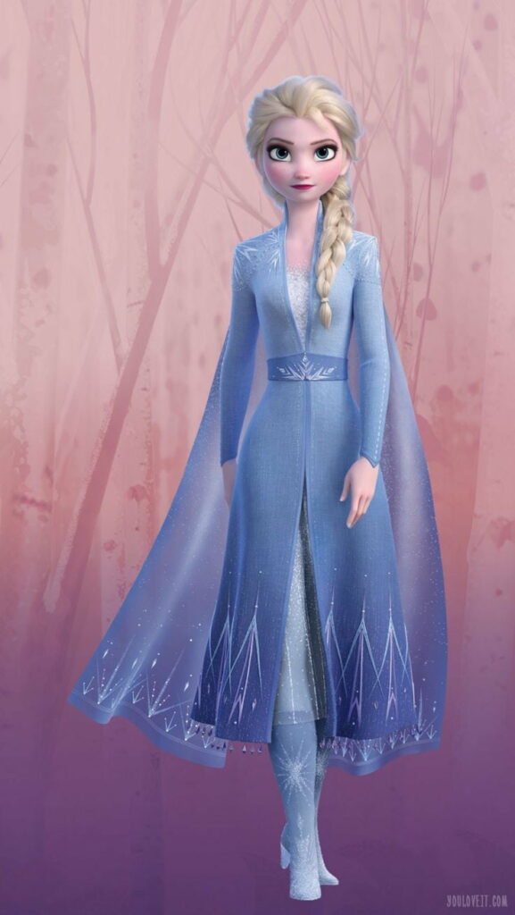 Elsa: The Inspirational Snow Queen in Frozen 2 - A Captivating HD Phone Wallpaper!