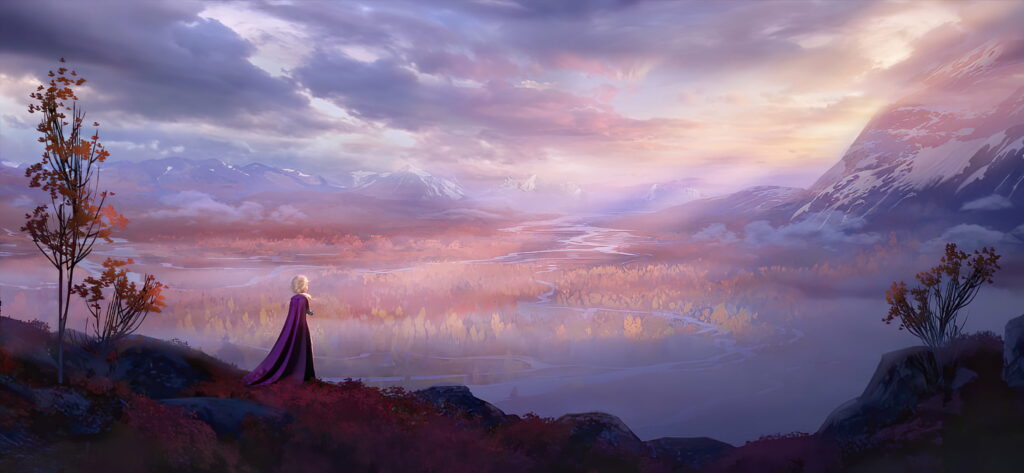 Elsa's Icy Coolness: A Stunning HD Background from Frozen 2 Wallpaper