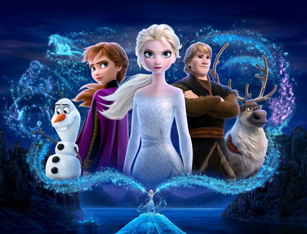 Expanding Kingdoms: A Majestic 8K Wallpaper featuring the Beloved Characters of Frozen 2