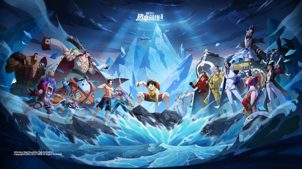 Chilling Adventures: One Piece Characters Conquer the Frozen Scene in Desktop Wallpaper