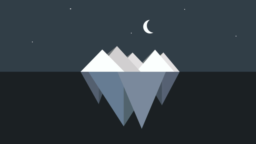 Glacial Serenity: Celestial Iceberg Skies - Minimalist Aesthetic Laptop  Background Wallpaper