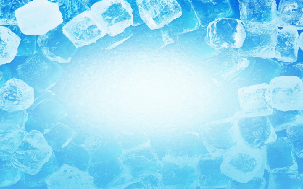 Frozen Kaleidoscope: Mesmerizing 4K Blue Background with Ice Cube Frames Wallpaper