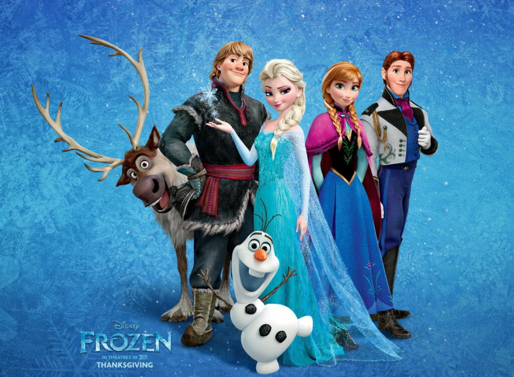 Frozen Wonderland: Cartoon Family in a Stunning HD Wallpaper Background