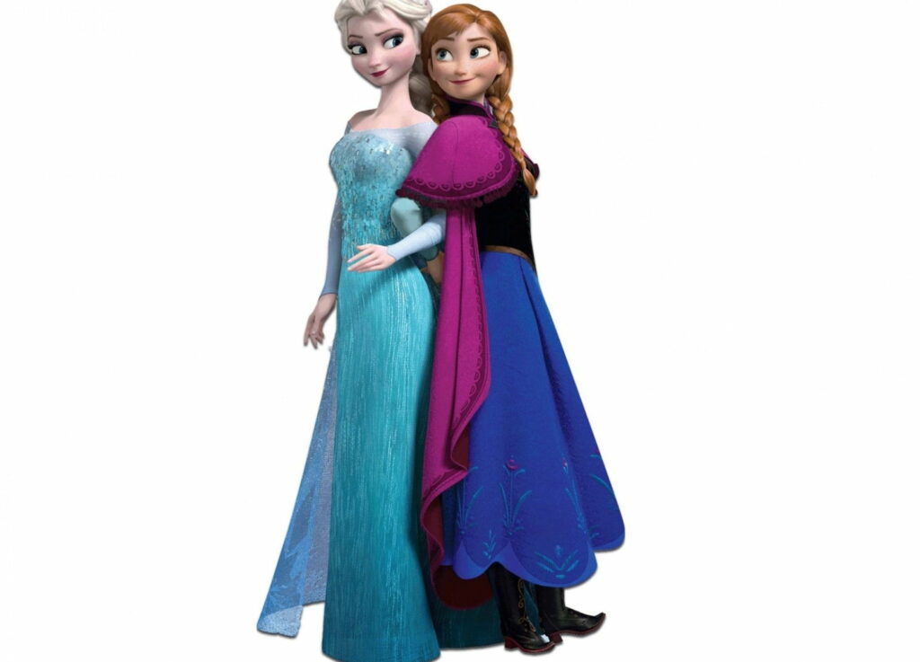 The Frozen Sisters: An Enchanting Encounter in a Snowy Fantasy Kingdom - HD Wallpaper Background Photo