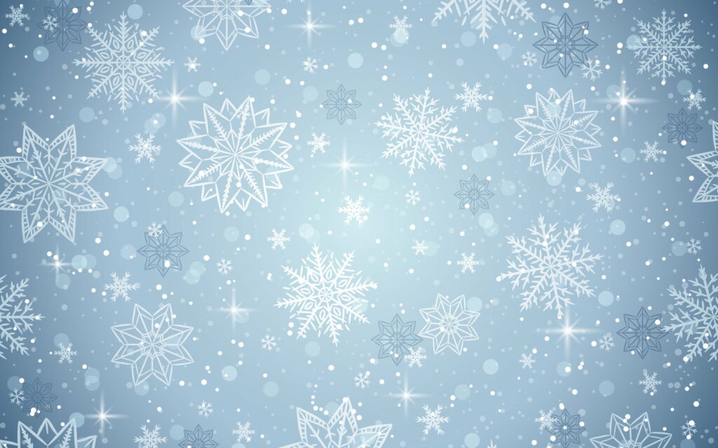 Winter Wonderland: Retro Snowflake Textures on Blue QHD Background Wallpaper