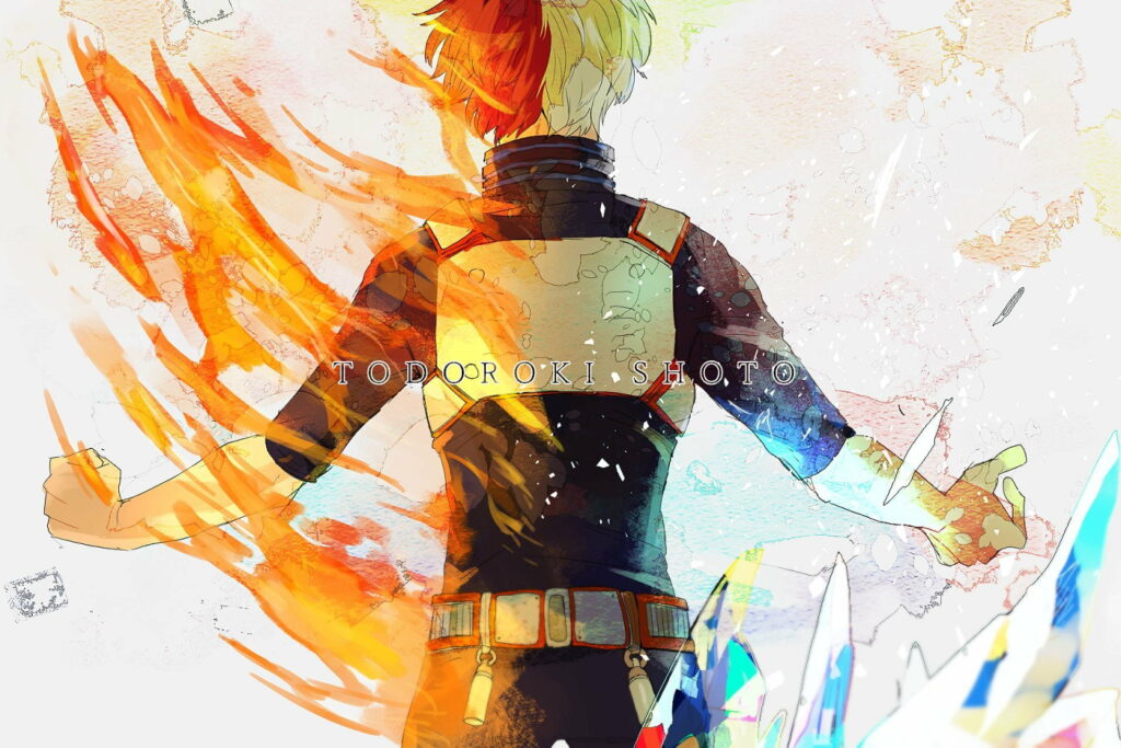 Shoto Todoroki: The Fiery-Cold Anime Hero in Mesmerizing HD Wallpaper