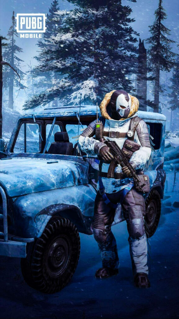 Winter-Warrior Armed and Ready: An Epic Pubg Expedition amidst Snowy Wilderness Wallpaper