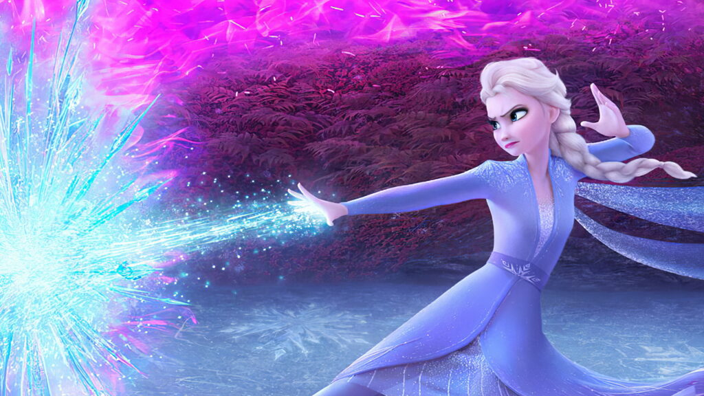 The Enchanting Journey of Elsa: A Spectacular Frozen II Adventure on a QHD Disney Poster Wallpaper
