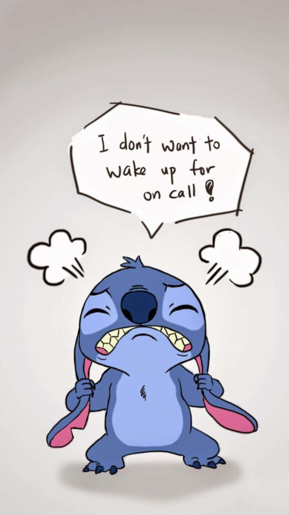 Cartoon Character Frustrated About Waking Up for a Call Wallpaper
