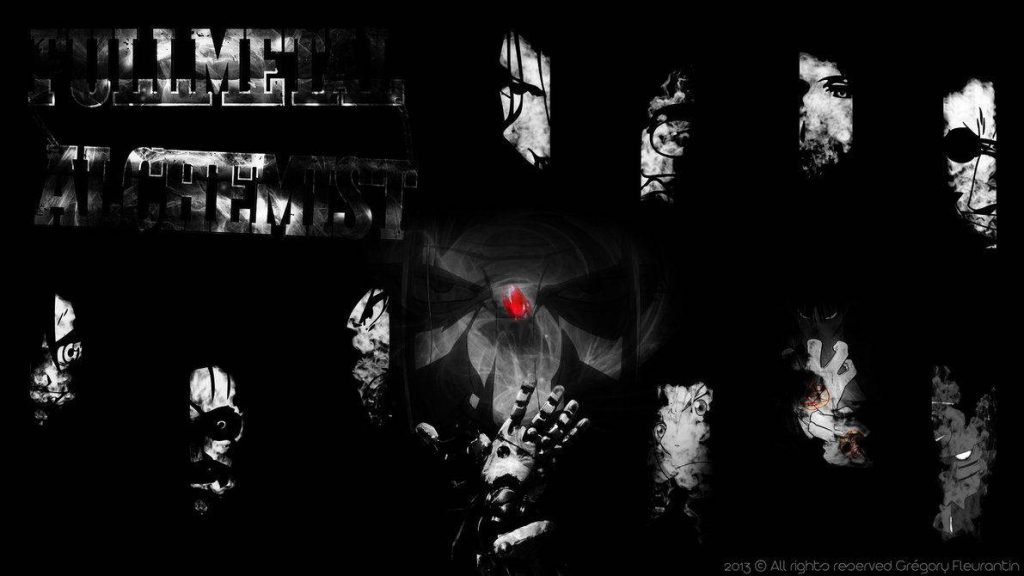 Fullmetal Alchemist wallpaper Edward Elric automail hand glowing red Philosopher's Stone collage